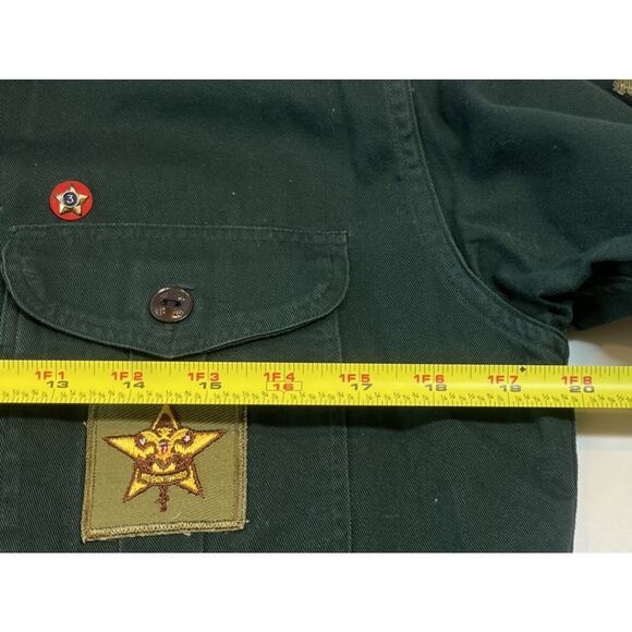 VTG 50s Boys Scouts America Forest Green Explorer BSA Shirt Pin Patches Badges - Picture 8 of 9